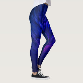 Mystiska vingar med djupblå fjädrar leggings