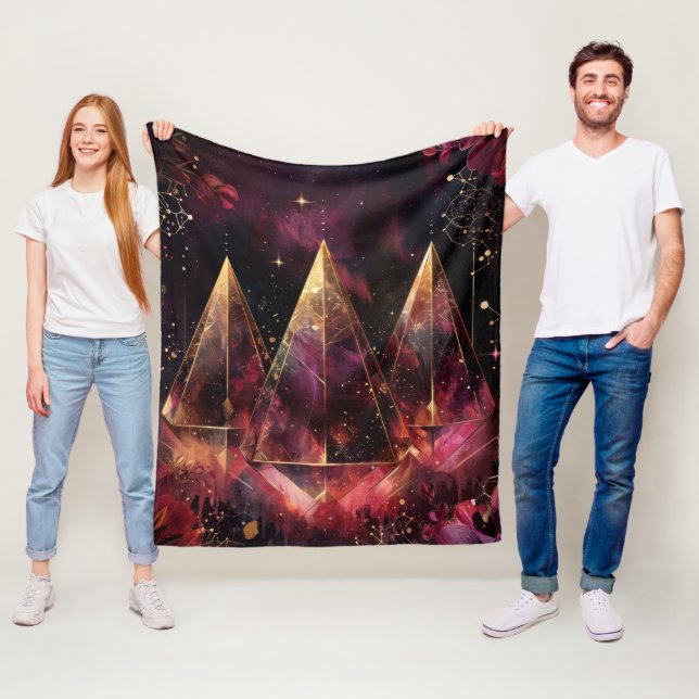 Mystiskt Amethyst Häxlikt Celestielt Mönster Fleecefilt (På plats)