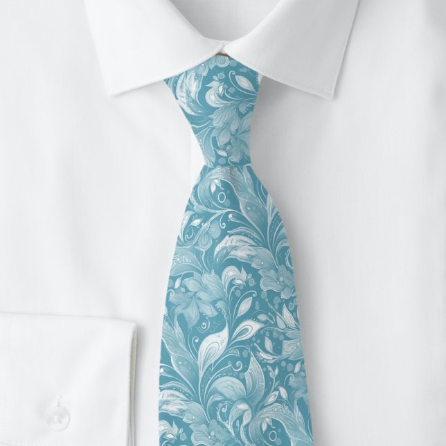 Mystiskt blå botanisk batik slips (Skapare uppladdad)