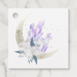 Mystiskt Boho Kristall Måne Bröllop Gåvor Etiketter