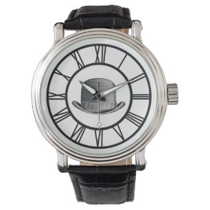 Mystiskt Derby läder fäster klockan Armbandsur