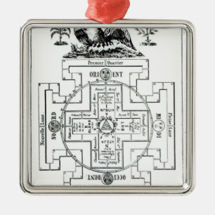 Mystiskt diagram av Solomons Julgransprydnad Metall