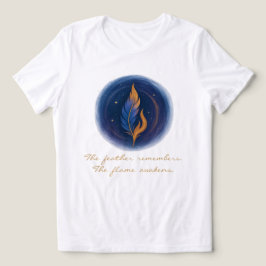 Mystiskt Fjäder och Flamma T Shirt