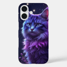 Mystiskt Galaxy Katt Telefonskal – Lila Kosmisk Ko