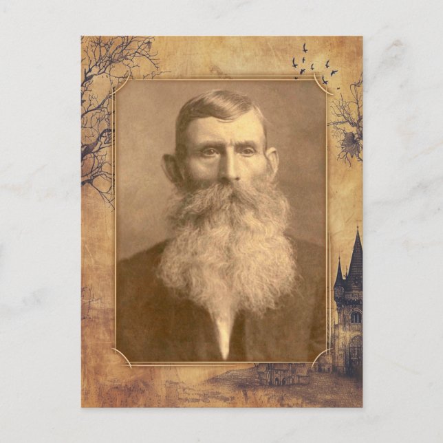 Mystiskt gammaldags vintage-minnesmall vykort (Framsida)