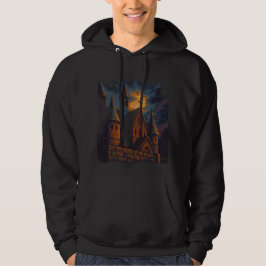 Mystiskt gotiskt slott under månljus hoodie