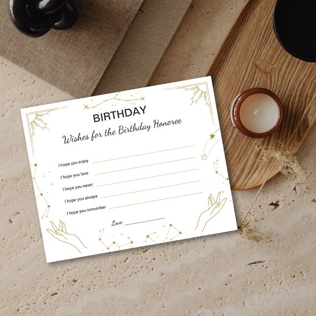 Mystiskt Horoskop Måsfödelsedags Gästhälsningar Ko (Mystic Horoscope Moon Birthday Guest Wishes Card)