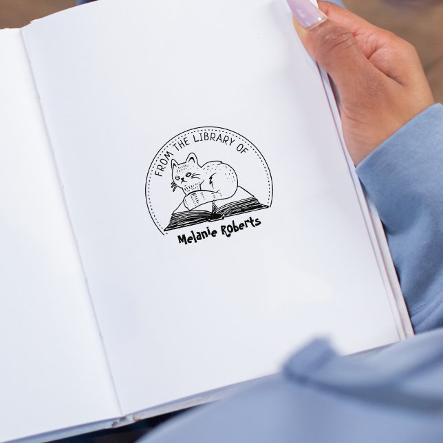 Mystiskt katt från Bibliotek, Bok Stämpel (Skapare uppladdad)