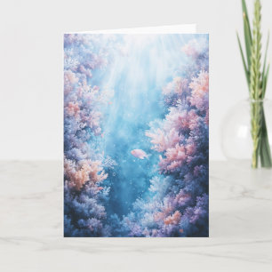 Mystiskt korallhelgedom under havet kort