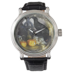 Mystiskt korpsvart konstarmbandsur armbandsur