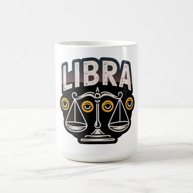 Mystiskt Libra-stjärnteckenemblem Kaffemugg (Center)