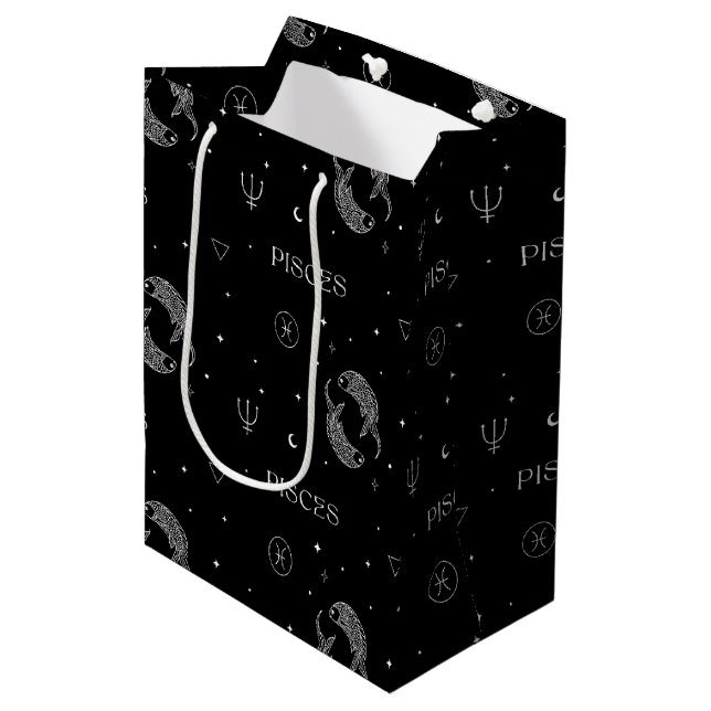 Mystiskt Libra-zodiaksmönster i svart och vitt (Framsidan Vinklad)