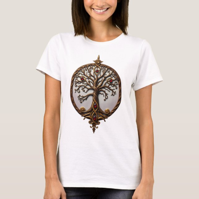 Mystiskt Livets Träd T Shirt (Framsida)