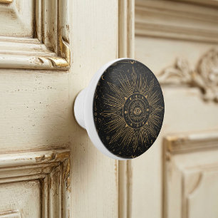 Mystiskt öga Celestiala stjärnbilder Guld Design C Knopp