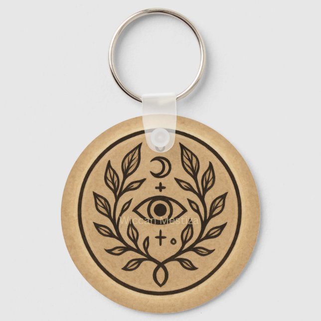 Mystiskt Skyddsögon Mån Symbol Nyckelring (Framsida)