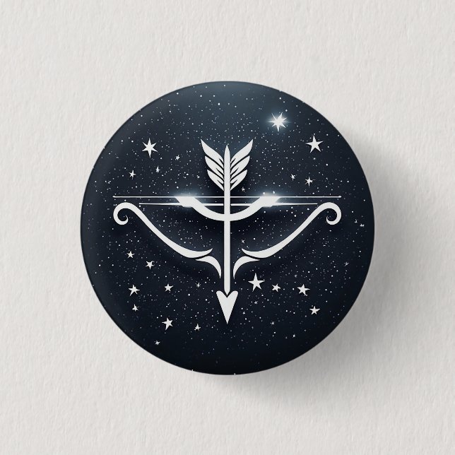 Mystiskt Skyttens Zodiak-symbol Knapp (Framsida)