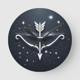 Mystiskt Skyttens Zodiak-symbol Rund Klocka