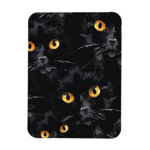 Mystiskt svart kattögonmönster magnet