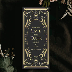 Mystiskt Tarot Card för Guld Elegant Spara datum Inbjudningar