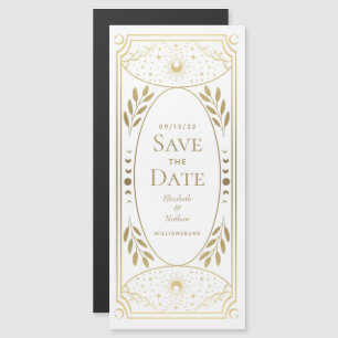 Mystiskt Tarot Card för Guld Elegant Spara datum Magnetisk Inbjudningskort