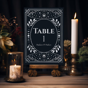 Mystiskt Tarot Card för Silver Elegant Bordsnummer