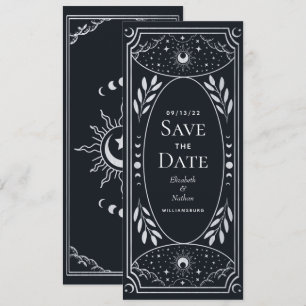 Mystiskt Tarot Card för Silver Elegant Spara datum Inbjudningar