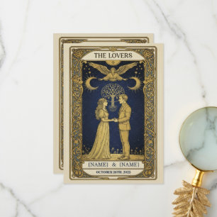 Mystiskt Tarotbröllopsinbjudan – Anpassad 'De älsk Tack Kort