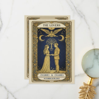 Mystiskt Tarotbröllopsinbjudan – Anpassad 'De älsk Tack Kort