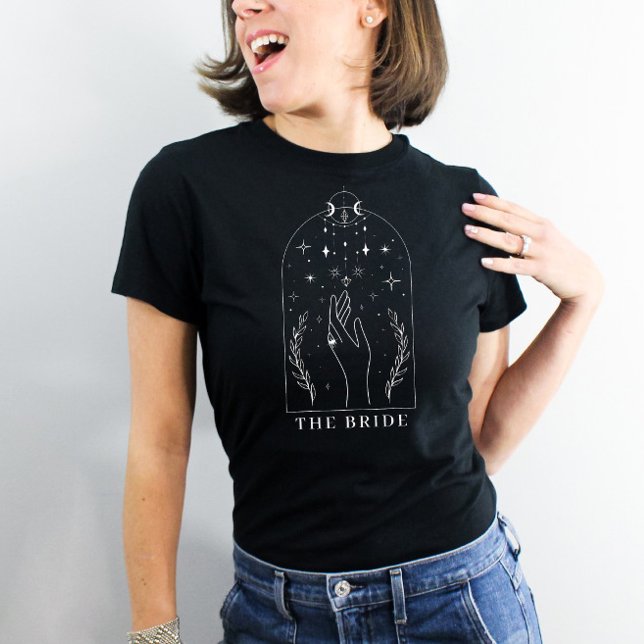 Mystiskt Tarotkort Möhippa Bruden T Shirt (The Bride T-shirt Mystical Tarot Card Bachelorette Party Matching Shirts)