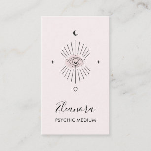 Mystiskt tredje öga-symbol logotyp Rosa Psykisk Visitkort