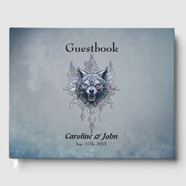 Mystiskt varg huvud. gästböcker (Framsida)