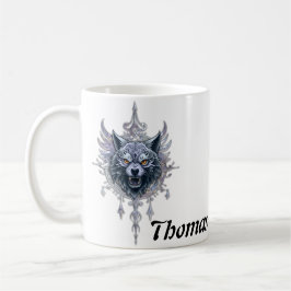 Mystiskt varg huvud. kaffemugg