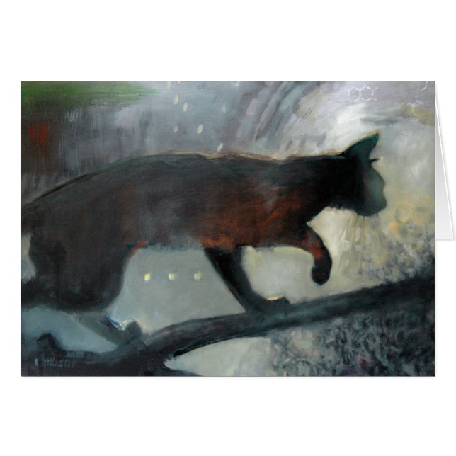 Mystoppat Cat Hälsningskort (Framsidan Horizontal)