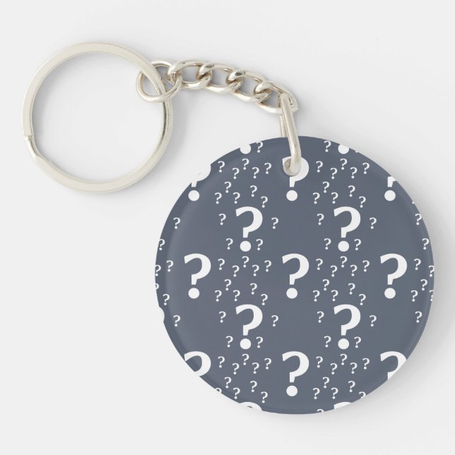 Mystoppets frågetecken, dold puzzle blue-grått (Framsidan)
