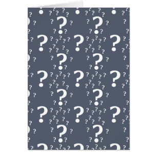 Mystoppets frågetecken, dold puzzle blue-grått hälsningskort