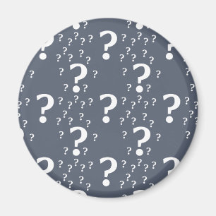 Mystoppets frågetecken, dold puzzle blue-grått magnet