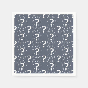 Mystoppets frågetecken, dold puzzle blue-grått pappersservett