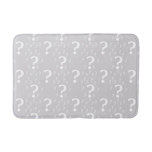 Mystoppets frågetecken, dold puzzle light grått badrumsmatta (Framsidan)