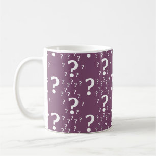 Mystoppets frågetecken för gåspuzzel mauve kaffemugg