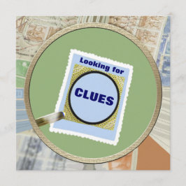 Mystoppmagnifierande glas Clues Barns födelsedag P Inbjudningar