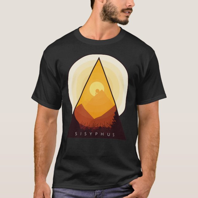 Myth of Sisyphus Classic T- Shirt T Shirt (Framsida)