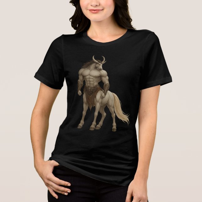 Mythic Centaur Warrior Fantasy Art T Shirt (Framsida)