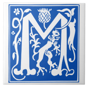 Mythic Creatures Decorative Capital M Kakelplatta