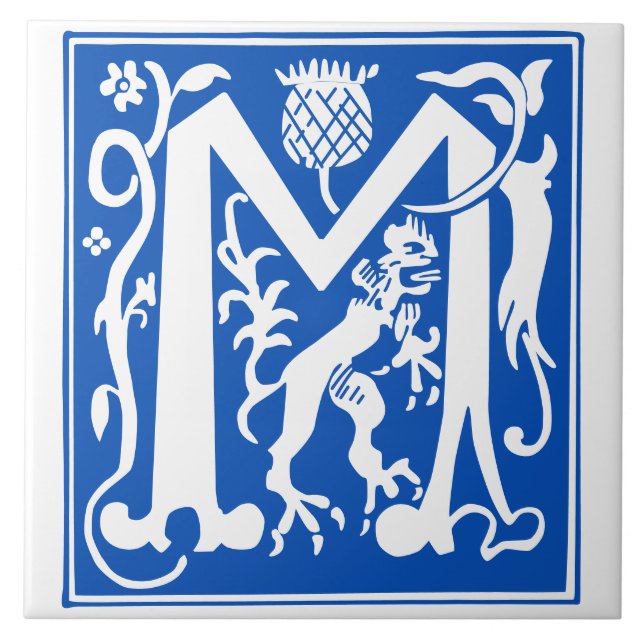 Mythic Creatures Decorative Capital M Kakelplatta (Framsidan)