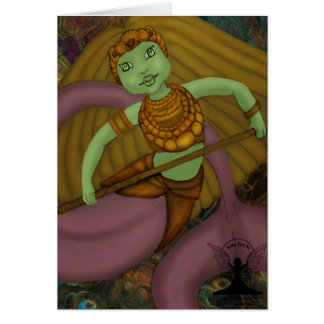 Mythic felik karibisk konstsjöjungfru hälsningskort