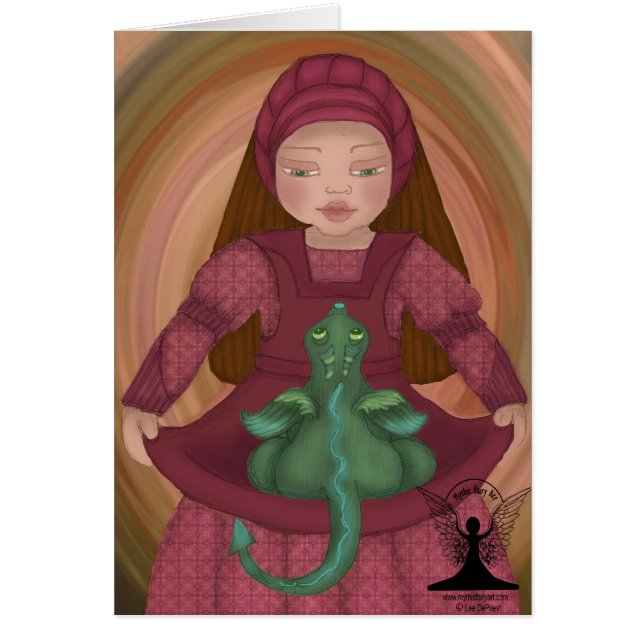 Mythic felik konst för fantasivarelser hälsningskort (Framsidan)