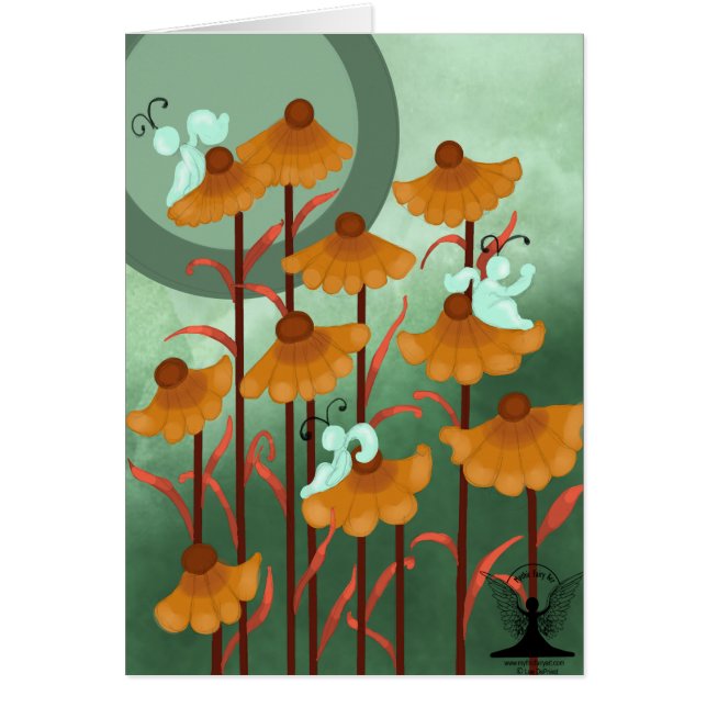 Mythic felik konstblommigtmagi hälsningskort (Framsidan)