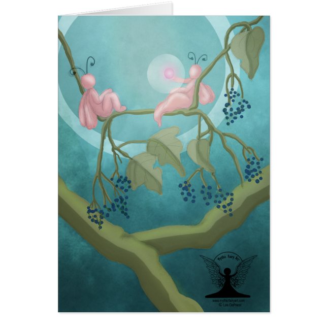 Mythic felik konstblommigtmagi hälsningskort (Framsidan)