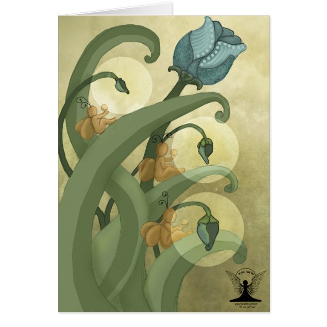 Mythic felik konstblommigtmagi hälsningskort (Framsidan)