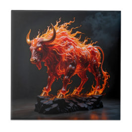 Mythic Fire Bull Kakelplatta